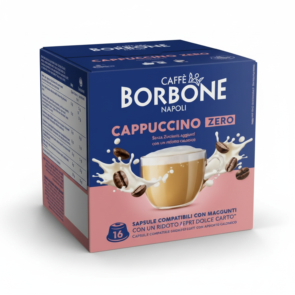 Borbone CAPPUCCINO ZERO Boite 16 Capsules Compatibles Dolce Gusto 1 Gemini Generated Image fowtfowtfow