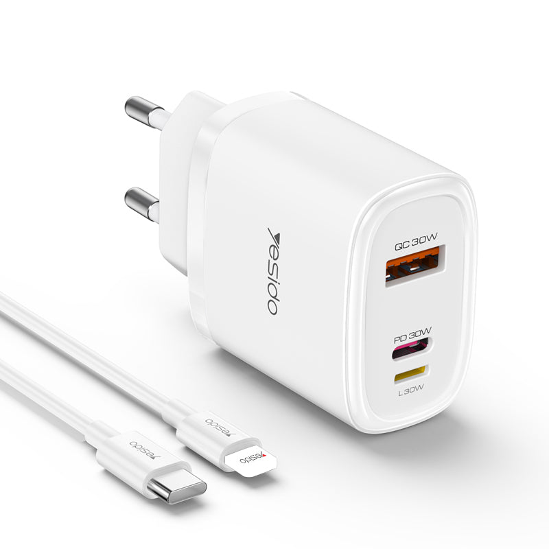 Chargeur Rapide Yesido – 30W, 3 Ports (USB-A + Type-C) 1 Hccabbeabeddafddcacs