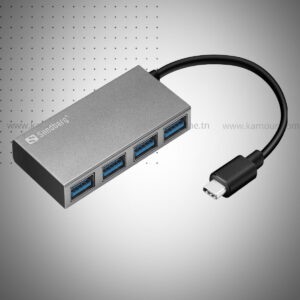 Hub USB SANDBERG USB C Vers USB &# Gris