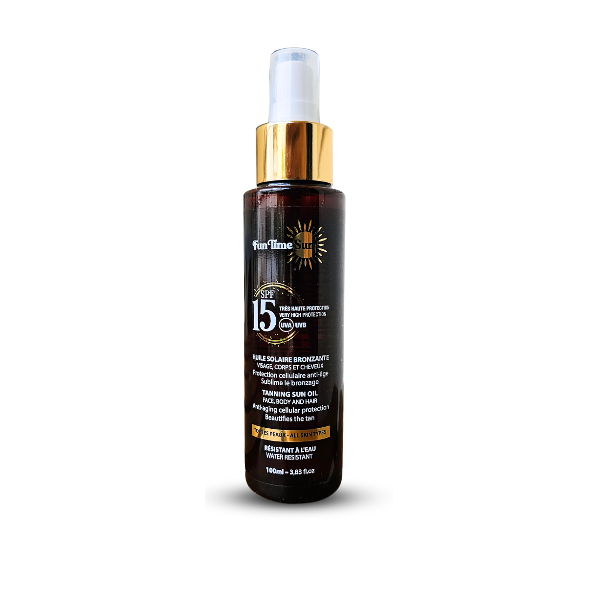 Huile Solaire Bronzante Mono SPF Visage Corps Cheveux