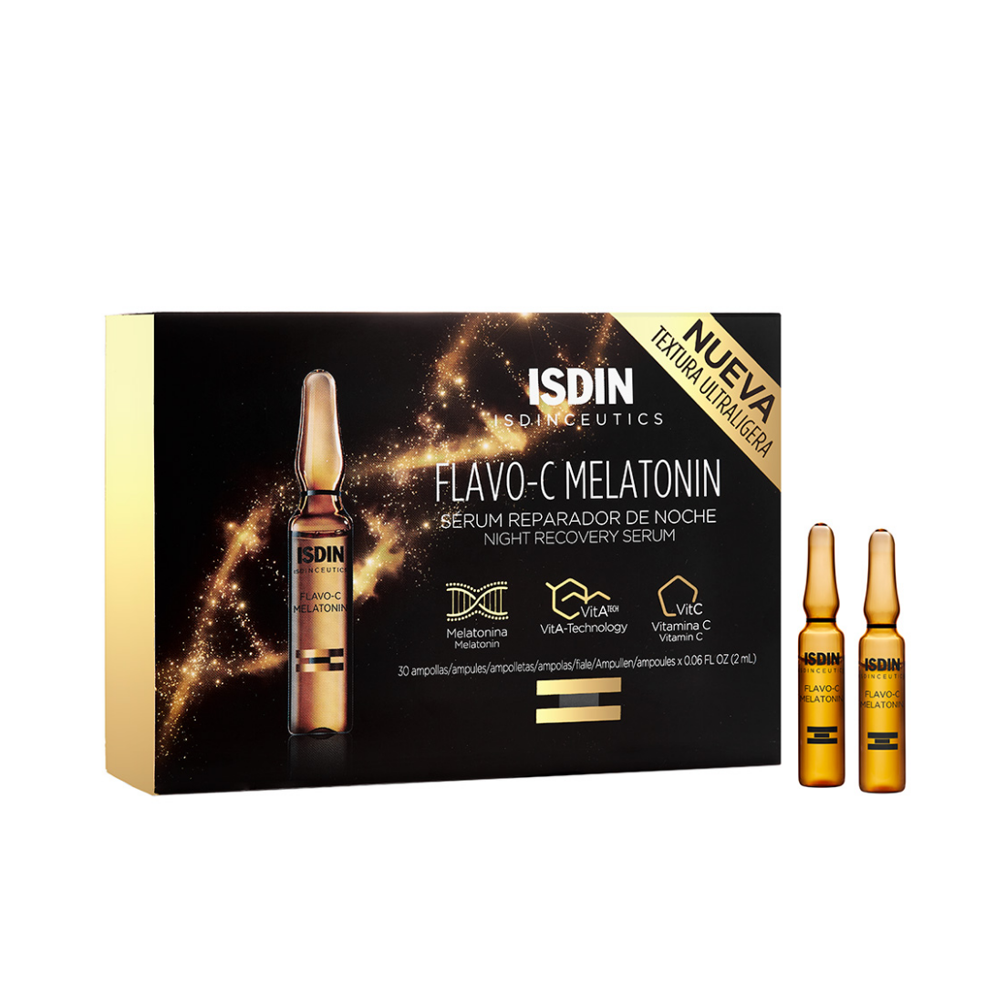 ISDIN Flavo C Melatonin ampoules S rum visage nuit anti ge Tunisie
