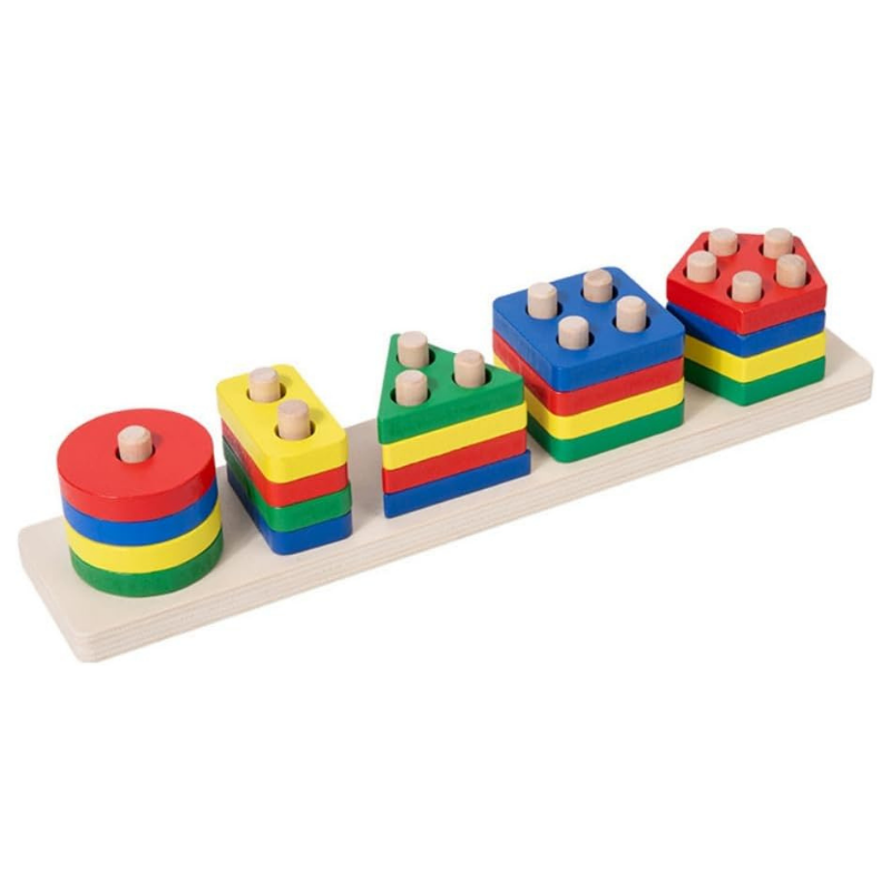 Jouet Montessori en Bois à Empiler et Trier 1 Jouet Montessori en Bois Empiler et Trier image x