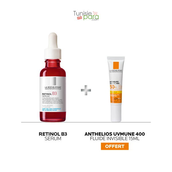 La Roche Posay Coffret Sérum Rétinol B3 30ml + Fluide Invisible Anthelios UVmune 400 SPF50+ 15ml OFFERT 1 La Roche Posay Coffret Serum Retinol B ml Fluide Invisible Anthelios UVmune SPF ml OFFERT png