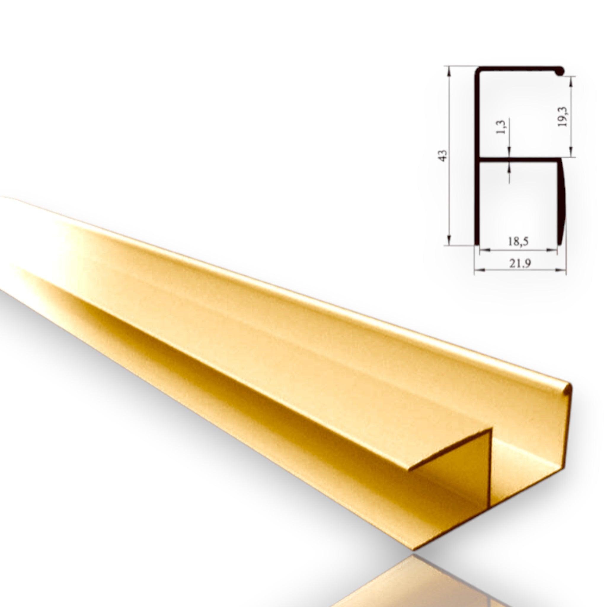 Profilé Poignée 2.5m Doré pour Porte et Armoire 1 M R POIGNEEPROFILE eff a ae a eaccb