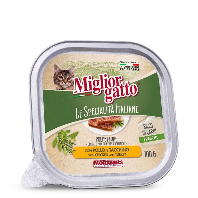 MIGLIOR GATTO LE SPECIALISTA - PATE AU POULET&DINDE 100GR 1 MG SI polpettone PT a dc befd abfff