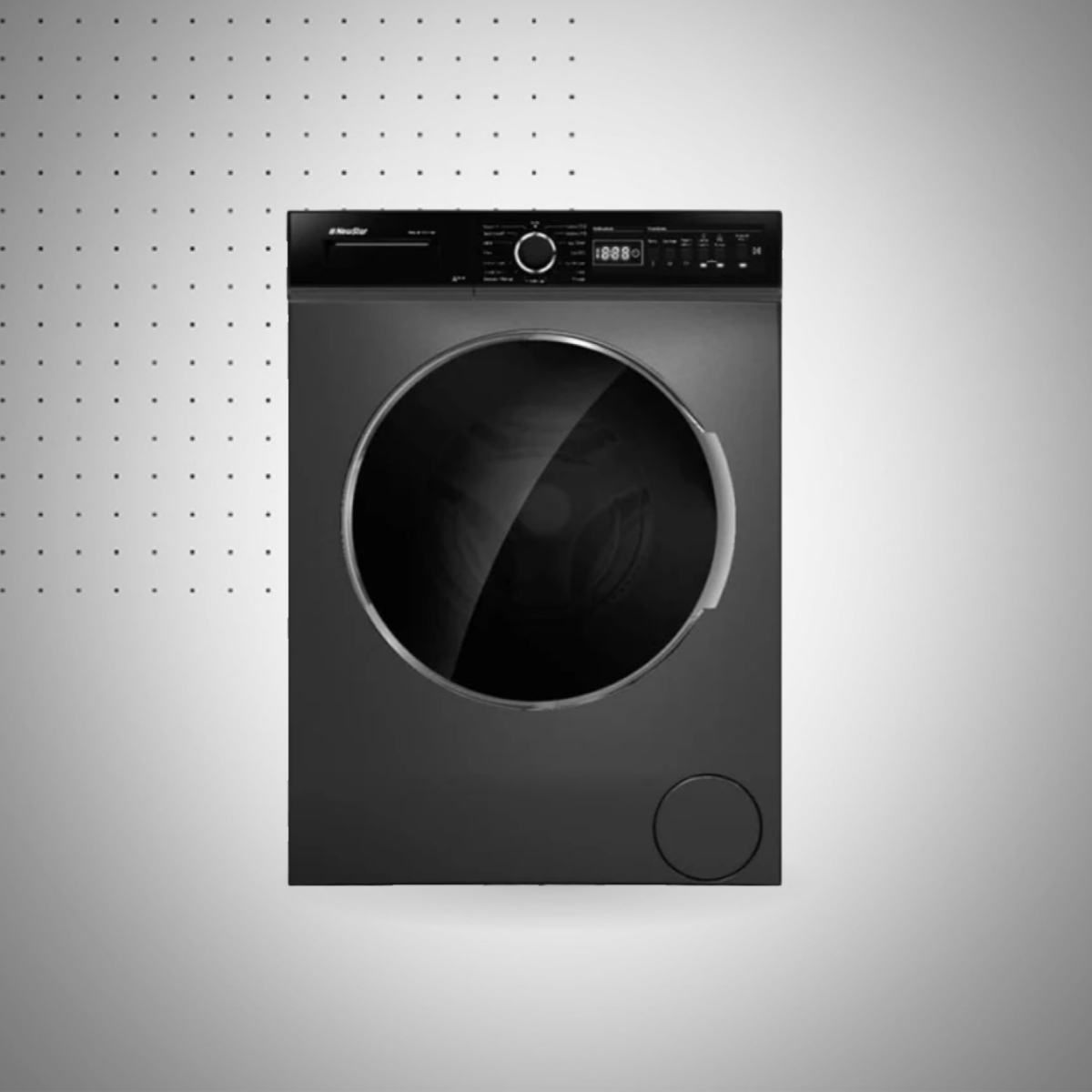 Machine à laver NEWSTAR 8Kg frontale dark inox 1 Machine à laver NEWSTAR Kg frontale dark inox