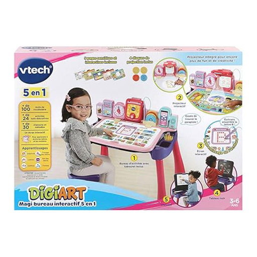 Magi Bureau Interactif 5 en 1 Rose VTech 1 Magi Bureau Interactif en Rose VTech jpg