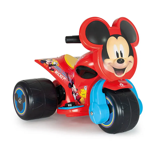 Moto tricycle à batterie Mickey Injusa 1 Moto tricycle elec Mickey Rouge m png