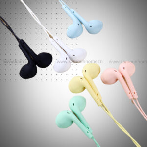 Music U Earphone Colorful Matte Earbuds Stereo Wired Earphones with Microphone