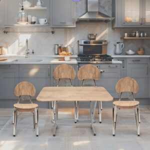 PACK TABLE PLIANTE X+ CHAISES FAMILIA PVC CHENE BRUT