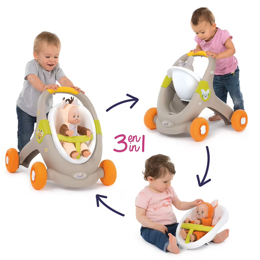 Poussette Minikiss baby walker 3 en 1 Smoby 1 Poussette Minikiss baby walker en Smoby png