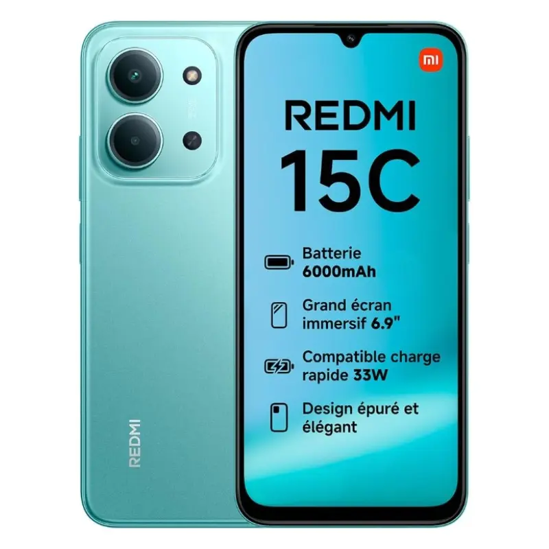 Xiaomi Redmi 15C – Smartphone 4+128 Go Vert 1 Xiaomi Redmi C &#; Smartphone + Go Vert