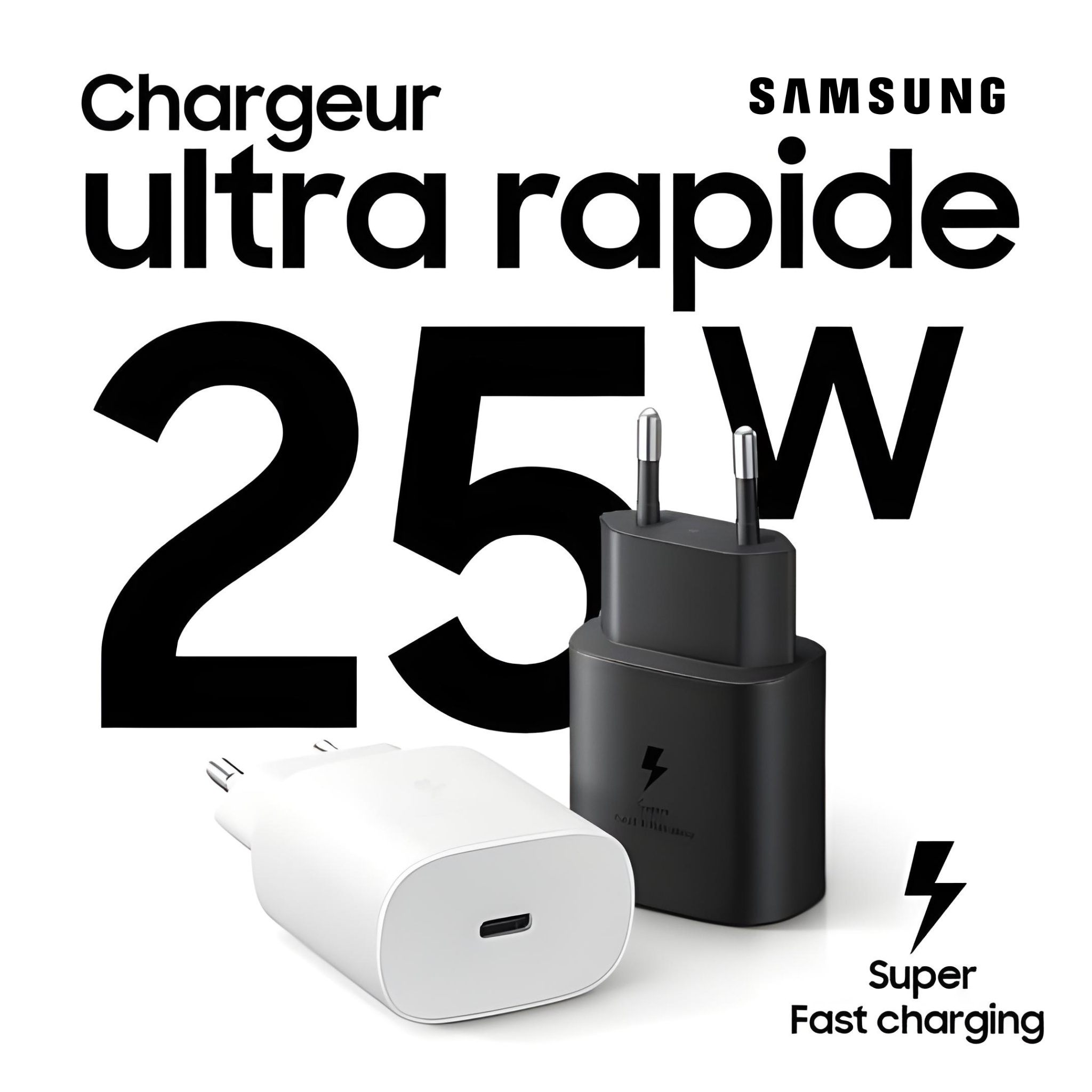 Adaptateur Samsung USB-C 25W Ultra Rapide 1 Shopify Affiche Produit
