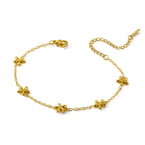 Simple Commuter Daily K Stainless Steel Butterfly Knot Flower Bracelet Elegant Casual Classic Style Cable Chain Lobster Clasp display picture