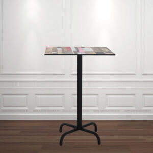 TABLE HAUTE X TOP COMPACT SOCLE METALLIQUE EN TUBE ROND Dmm