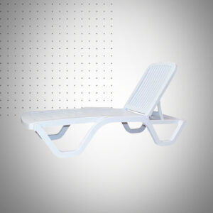 CHAISE LONGUE « TRANSAT PISCINE » SANS ACCOUDOIR BLANC LAIT