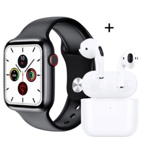 Pack Ecouteur sans fil WIWU Lite blanc+Montre Connectée Wiwu SW SE Noir