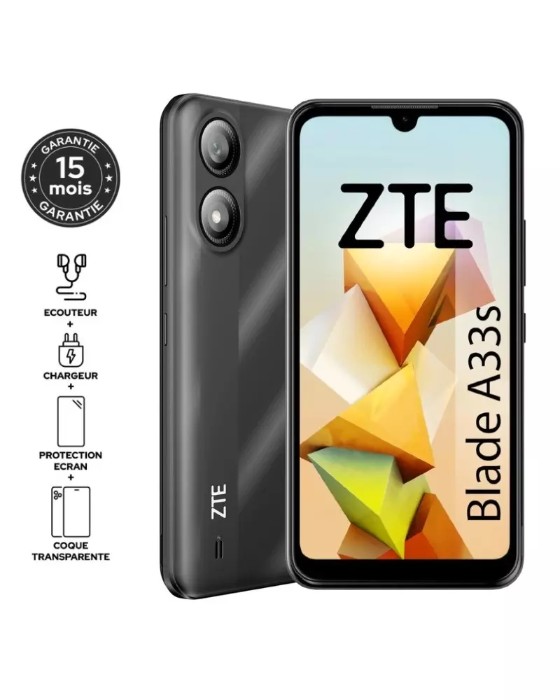 ZTE Blade A33s – Smartphone 4G 2+32Go Noir 1 ZTE Blade As &#; Smartphone G +Go Noir