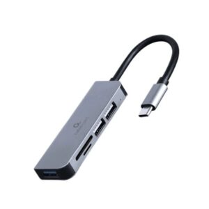 adaptateur hub usb type c gimberd ports lecteur de carte memoire gris uhb cm crupup