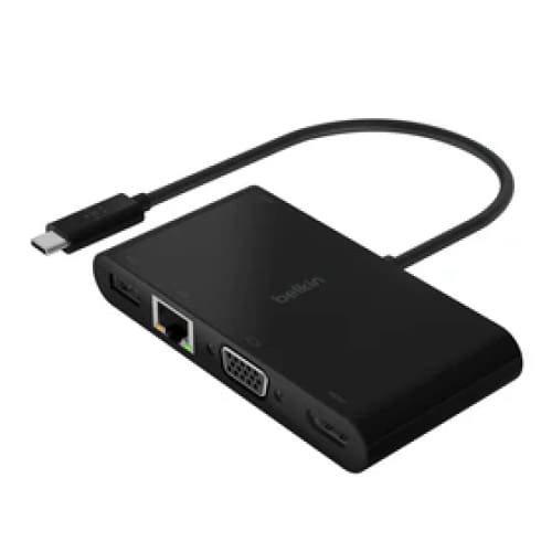 Adaptateur Multiport Avec Ports Usb-c 3.0 Vga Et Hdmi 4k – Noir -(Avc004btbk) 1 adaptateur multiport avec ports usb c vga et hdmi k noir avcbtbk