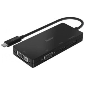 adaptateur video belkin usb type c vers hdmi vga displayport et dvi noir avcbtbk