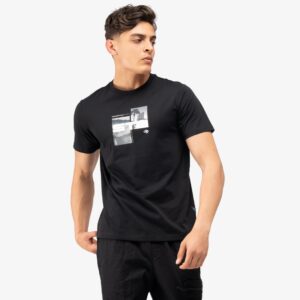 anta mens black graphic tshirt streetwear model