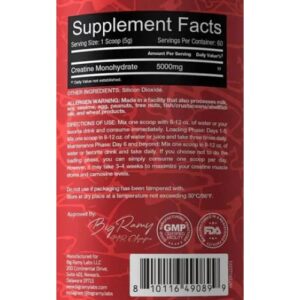 big ramy labs red rex creatine gm unflavored