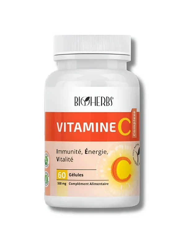BIOHERBS – VITAMINE C COMPLEXE 60 GELULES 1 bioherbs vitamine c complexe gelules complements alimentaires bioherbs webp