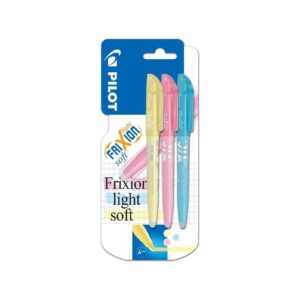 blister stylo frixion light soft jaune rose bleu pilot fourniture scolaire