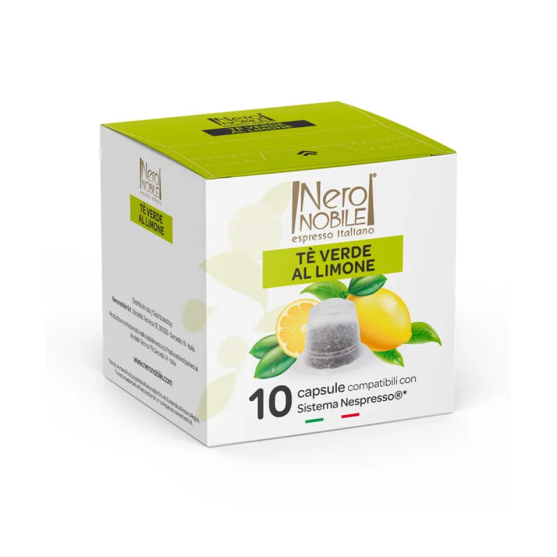 NeroNobile Thé vert au citron – Boîte de 10 Capsules Compatibles Nespresso 1 boite de capsules the vert au citron neronobile