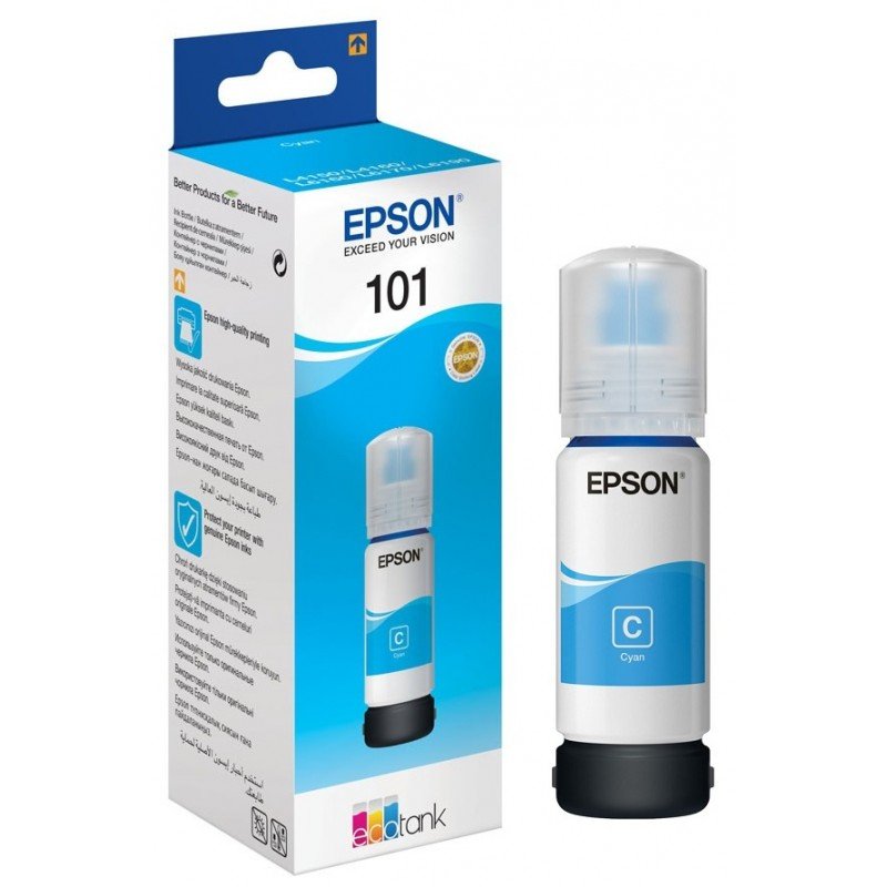 BOUTEILLE D ENCRE EPSON ORIGINAL 101 CYAN 1 bouteille d encre originale epson ecotank cyan