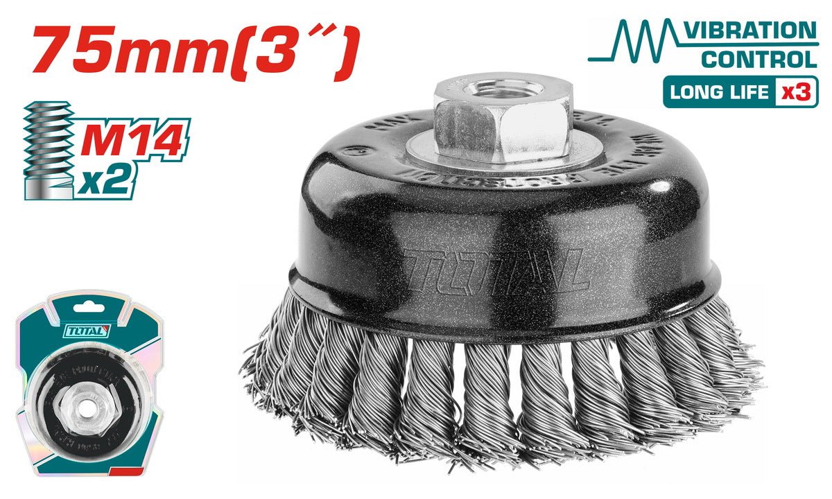 Brosse Torsadée Métallique 75 mm M14 TAC32035 Pour Meuleuse 1 brosse torsadee metallique mm m tac pour meuleuse