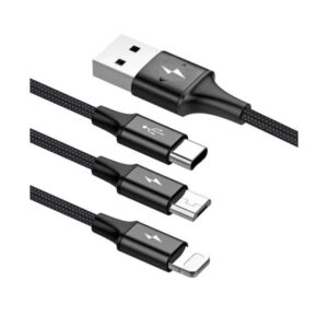 CÂBLE CHARGEUR TRAXDATA EN M LIGHTNING TYPE C MICRO USB &# NOIR