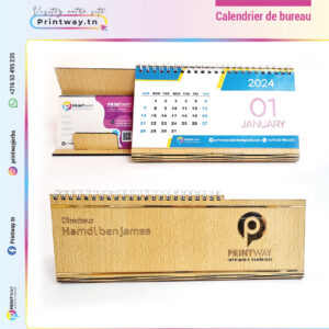 calendrier avec porte carte de visite