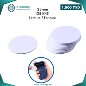 carte badge ronde mm rfid khz reinscriptible t lecture ecriture