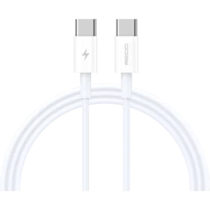 CABLE CHARGEUR RECCI RSCC TYPE C TO TYPE C M &# BLANC