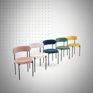 CHAISE GALA CAPITONNE SOCLE METALLIQUE