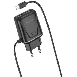 CHARGEUR SECTEUR BOROFONE DUAL BAA + CABLE APPLE A