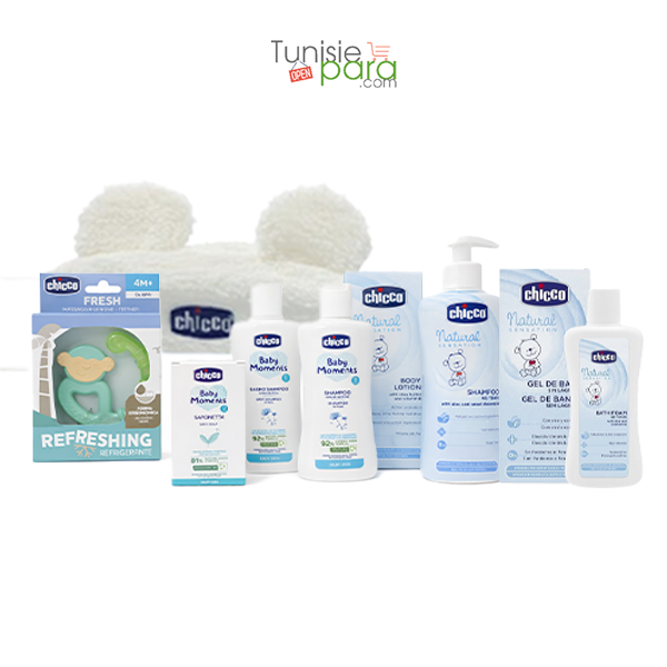 Chicco trousse blanche (cadeaux offerts anneau / shampoing baby moment 200ml ) 1 chicco Trousseau natural sensation articles png