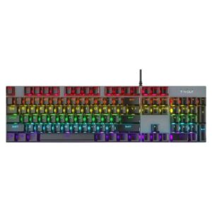 Clavier Gamer Filaire T WOLF T QWERTY RGB &# Noir