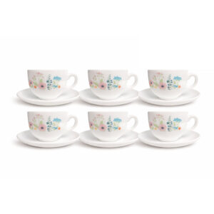coffret de tasses a cafe luminarc rose pompon v cl blanc