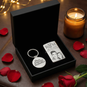 coffret porte cle avec briquet personaslisee cadeau saintvalentin