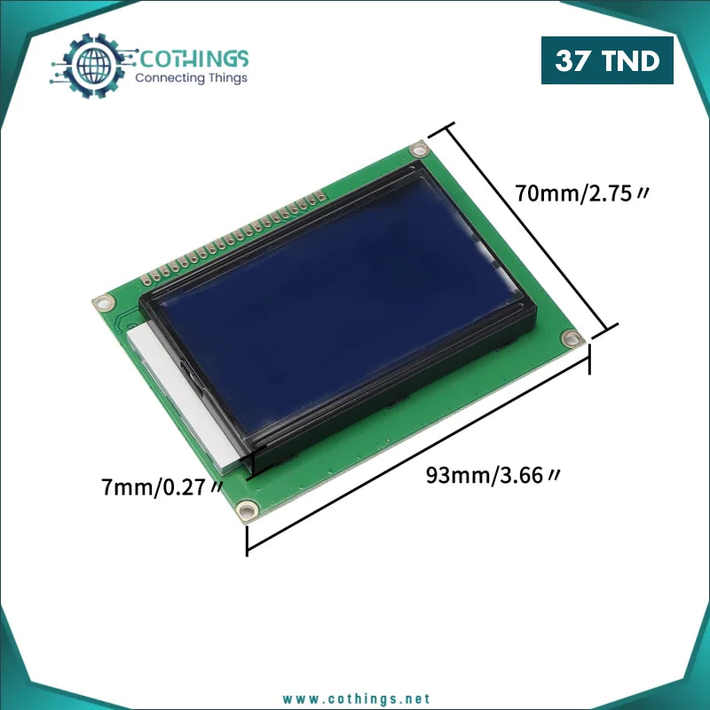Ecran LCD 12864 5V 128x64 points bleu avec rétro-éclairage ST7920, port parallèle LCD12864 pour arduino 1 ecran lcd v x points bleu retro eclairage st port parallele