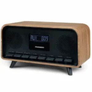 enceinte vintage avec reveil thomson w bois noir rtbt