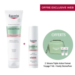 eucerin pack dermopure marque post acne gel triple action serum triple action trousse et serum triple action ml offerts webp