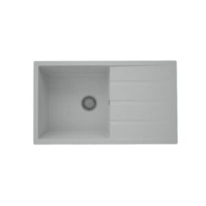 evier cuisine granit zeta bac egouttoir gris metallique premium