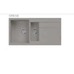 evier de cuisine premium bac et demi granite avec egouttoir grege verogrege