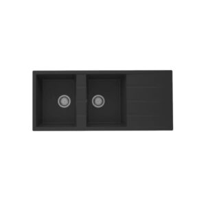 evier de cuisine premium bac granite avec egouttoir zeta noir zetablack