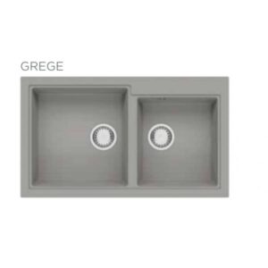 evier de cuisine premium bac granite sans egouttoir sting grege stinggrege