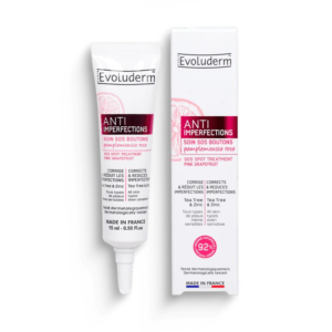 evoluderm soin sos boutons antiimperfections ml formule enrichie en tea tree et zinc pour peaux sensibles